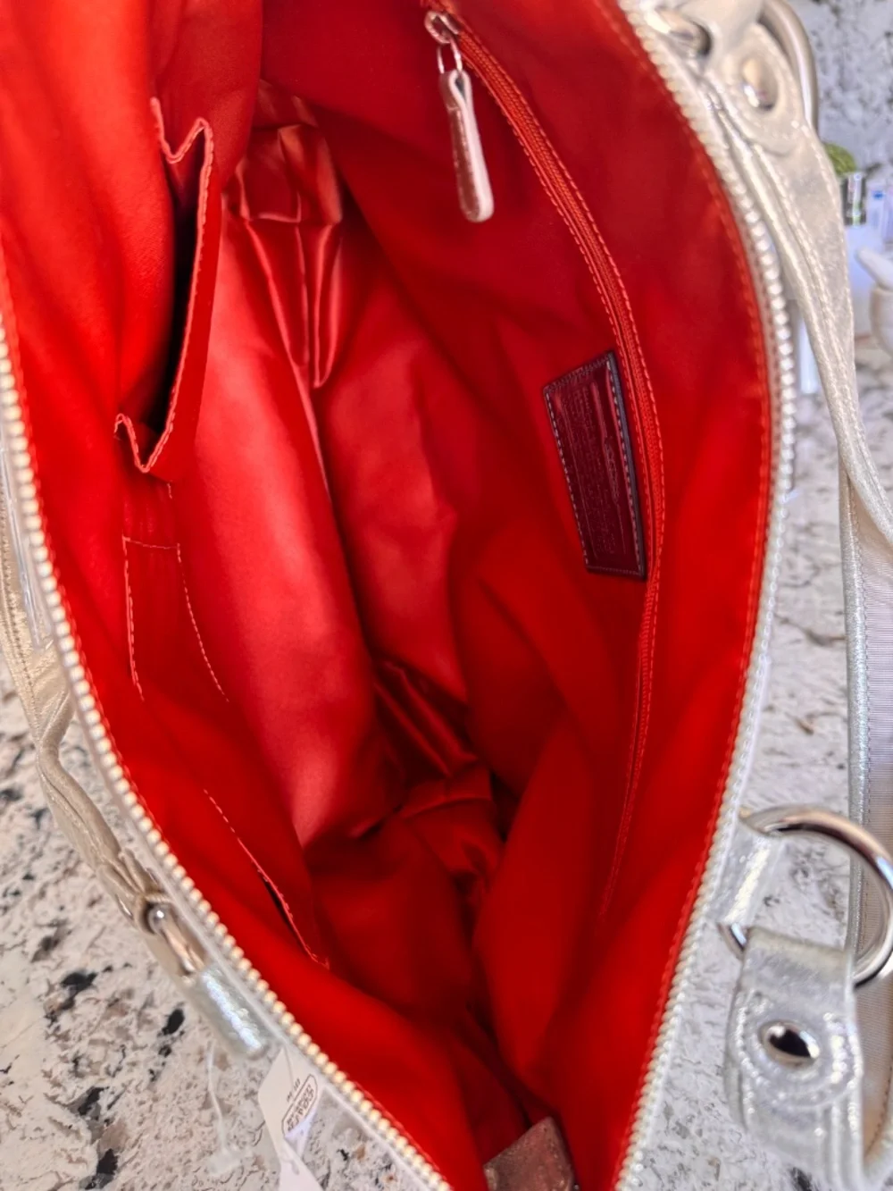 Coach Poppy Tan/Silver Tote